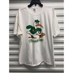 Vintage Miami Hurricanes Presidente Beer Crew Neck Tee T-shirt Men's Size XL